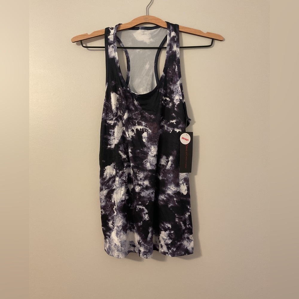 Bally Total Fitness Racerback Tank Size Small NWT Purple Black White